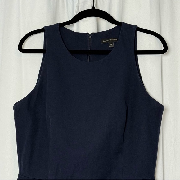 Banana Republic Side Peplum Sheath Dress Navy Size 14 Tall - Picture 6 of 16